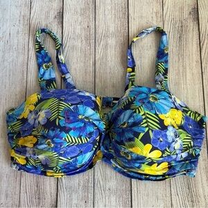 Lands’ End Floral Bikini Swim Top 26W